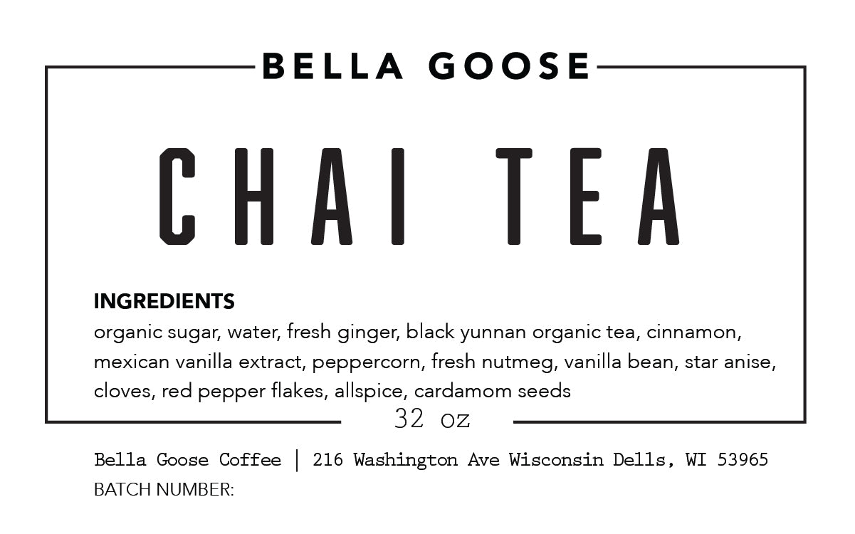 Bella Goose Chai Syrup (1 Case)